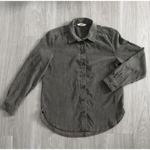 Ribbed Button-Up Shirt Jacket